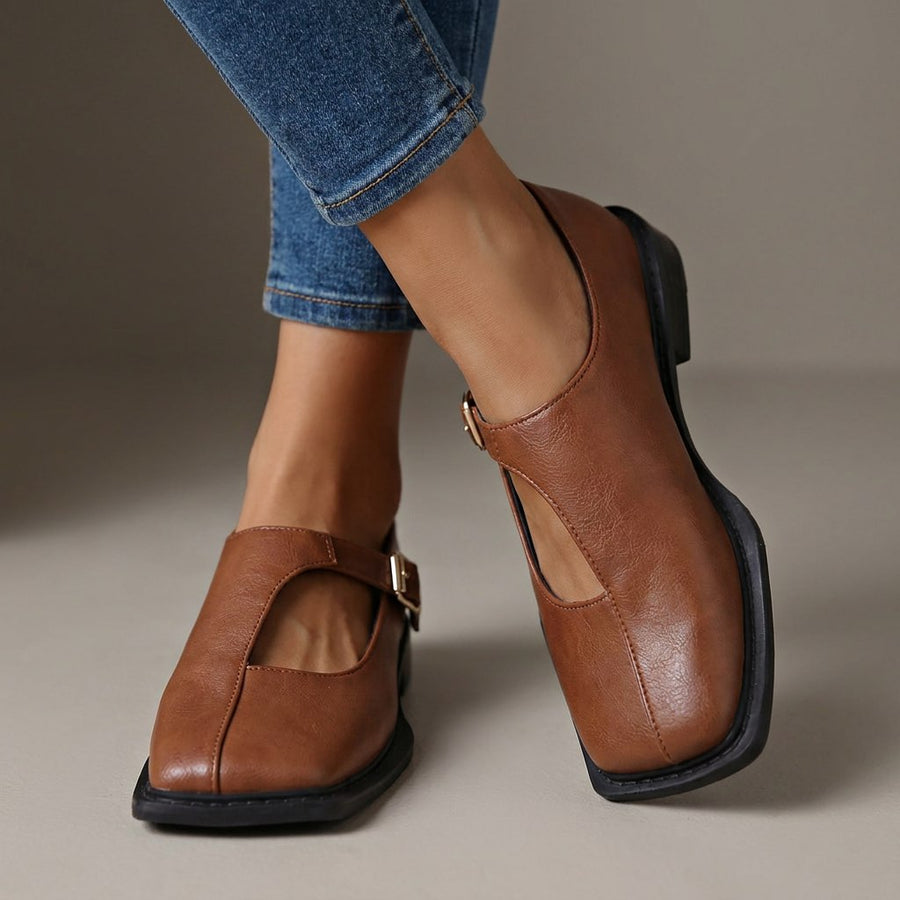 Hester | Square-Toe T-Bar Mary Jane Flats