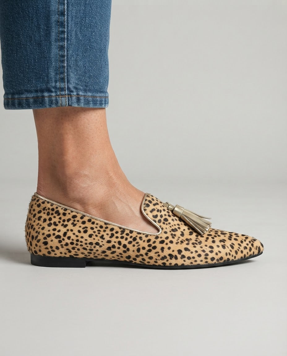Marianne | Cheetah Print Tassel Loafers