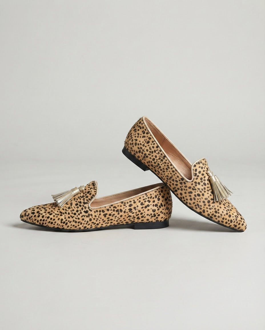 Marianne | Cheetah Print Tassel Loafers