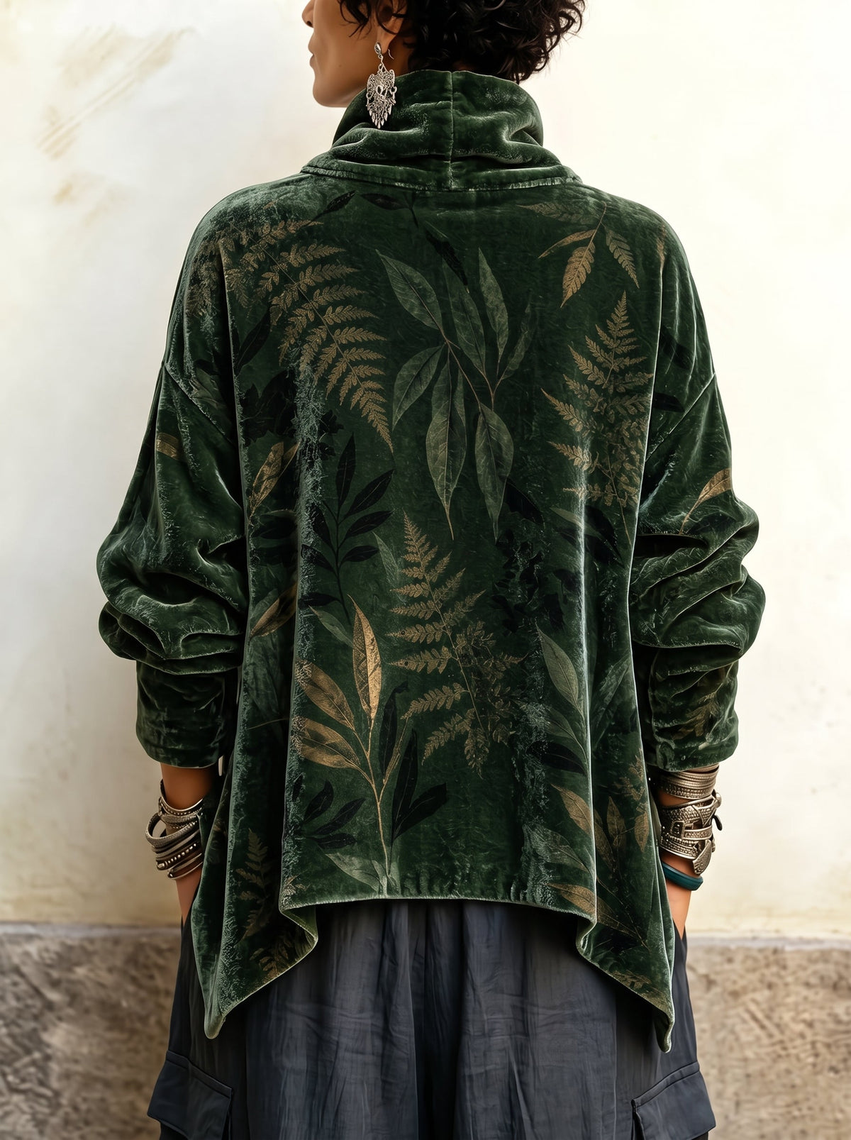 Clara | Botanical Print Velvet Tunic