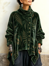 Clara | Botanical Print Velvet Tunic
