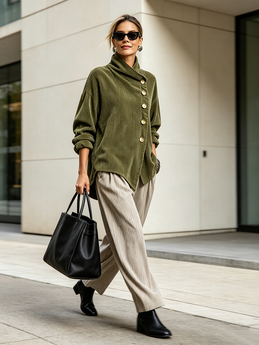 Capucine | Corduroy Jumper with High Neck