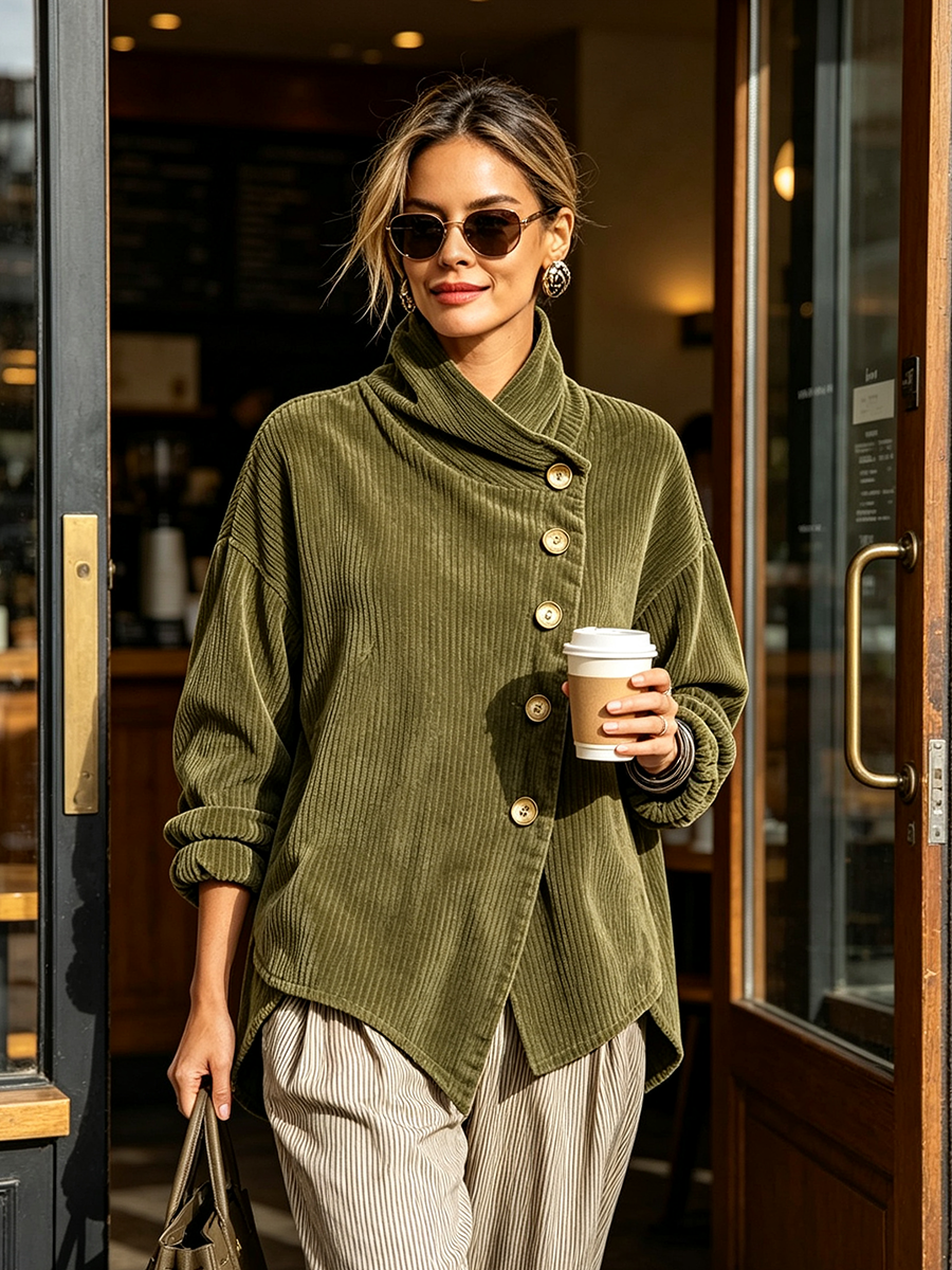 Capucine | Corduroy Jumper with High Neck